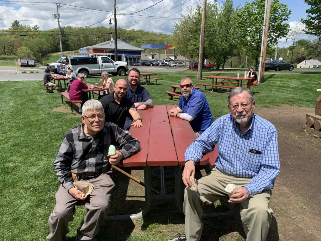 Southwick residents enjoying ice cream with Comast