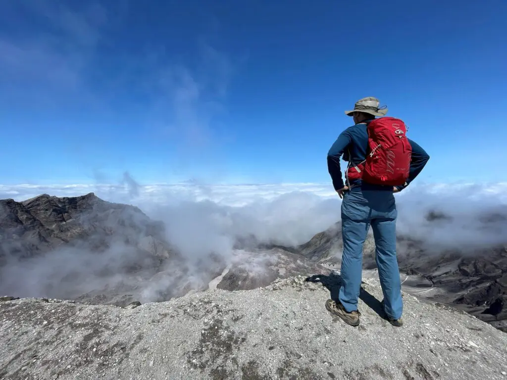 Joshua climbing a mountain with Xfinity Mobile
